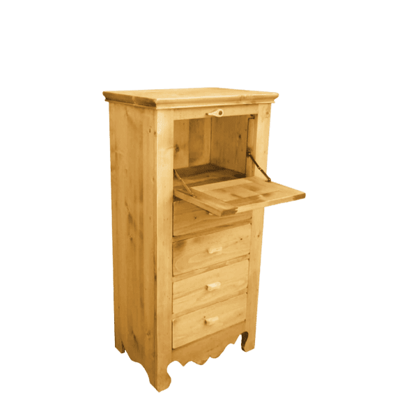 Commode Secrétaire 1 Porte 4Tiroirs en Pin Massif Chamonix meublespin.fr - vente de mobilier et de décoration de style montagne ou chalet- vente de meubles en pin et canapés convertibles - https://meublespin.fr