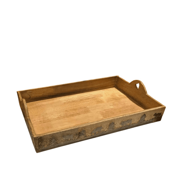 Plateau Sculpté 45 cm – Poya Objets à poser meublespin.fr - vente de mobilier et de décoration de style montagne ou chalet- vente de meubles en pin et canapés convertibles - https://meublespin.fr