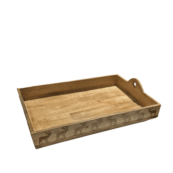 Plateau Sculpté 45 cm – Cerfs Objets à poser meublespin.fr - vente de mobilier et de décoration de style montagne ou chalet- vente de meubles en pin et canapés convertibles - https://meublespin.fr