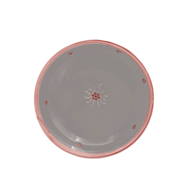 Assiette creuse Edelweiss Rouge Vaisselle Edelweiss meublespin.fr - vente de mobilier et de décoration de style montagne ou chalet- vente de meubles en pin et canapés convertibles - https://meublespin.fr